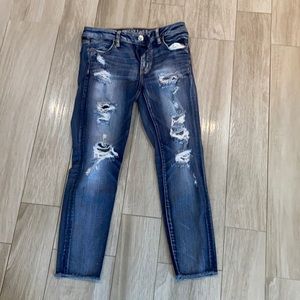 Blue denim ripped jeans American eagle